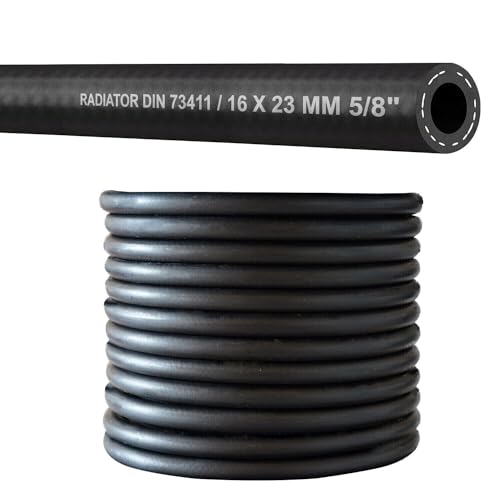 (16 mm) Auto KFZ EPDM Gummi Schlauch Kühlerschlauch Kühlwasserschlauch Heißwasserschlauch Wasserschlauch Heizungsschlauch -40 bis +120C° DIN 73411 (16 x 23 mm 5/8") von BK-PowerTCS