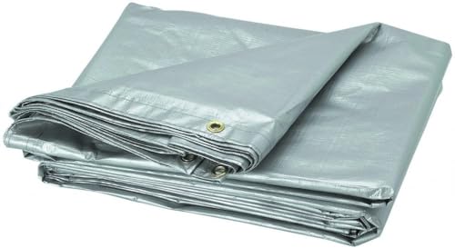 BK SHOP Abdeckplane Wasserdicht | Gewebeplane 8 x 12 m | Silber wasserdichte Plane | Schutzplane 130 g/m2 | Abdeckplanen in den Garten | Gewebeplanen Wasserfeste Gartenmöbel | Gartenplane UV-Filter von BK SHOP