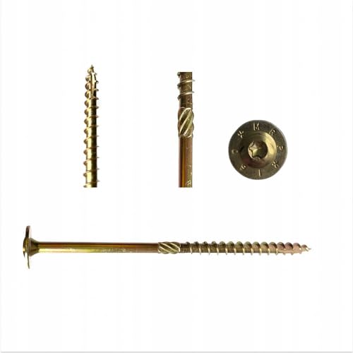 BK SHOP Holzschrauben Set I 25 Stücke I TX 40 Torx Schrauben Holz | Tellerkopfschraube | Spax Schraube 10x280mm | Edelstahlschrauben Verzinkt Holzschraube I Wood Screws von BK SHOP