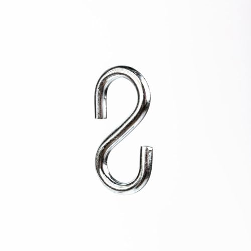 BK SHOP S-Haken aus Verzinktem Stahl, 3 mm Stark für sichere Verbindungen, Ideal für Ketten, Seile und Dekoration, Wetterfest und wiederverwendbar, Einfach zu montieren ohne Werkzeug von BK SHOP