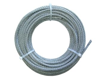BK SHOP Stahlseil 50 m x Ø 4,0 mm, Verzinktes Drahtseil, Seil robust & korrosionsbeständig, Edelstahlseil für Bau, Industrie, Schifffahrt & Heimgebrauch von BK SHOP