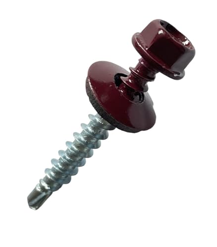 BK Shop Spenglerschrauben mit Dichtscheibe Blechschrauben Selbstschneidende Schrauben | Trapezblechschrauben Bohrschrauben Blechschrauben Selbstschneidend Holzschrauben 4,8 x 28 mm Braunrot BK Shop Spenglerschrauben mit Dichtscheibe Blechschrauben Selbstschneidende Schrauben | Trapezblechschrauben Bohrschrauben Blechschrauben Selbstschneidend Holzschrauben 4,8 x 28 mm Braunrot von BK SHOP