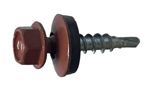 BK Shop Spenglerschrauben mit Dichtscheibe Blechschrauben Selbstschneidende Schrauben | Trapezblechschrauben Bohrschrauben Blechschrauben Selbstschneidend Holzschrauben 4,8 x 55 mm Schockoladenbraun BK Shop Spenglerschrauben mit Dichtscheibe Blechschrauben Selbstschneidende Schrauben | Trapezblechschrauben Bohrschrauben Blechschrauben Selbstschneidend Holzschrauben 4,8 x 55 mm Schockoladenbraun von BK SHOP
