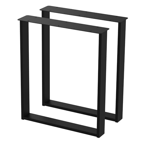 2 x Tischbeine aus Metall U-Form | Tischgestell aus 80x20mm Profilen | Tischbeine Schreibtischbank Möbelbeine, Industrie, Loft-Tischgestell (615x720mm Black) von BK Styl