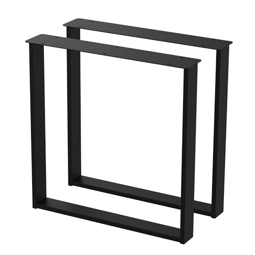 2 x Tischbeine aus Metall U-Form | Tischgestell aus 80x20mm Profilen | Tischbeine Schreibtischbank Möbelbeine, Industrie, Loft-Tischgestell (715x720mm Black) von BK Styl