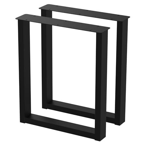 2 x Tischbeine aus Metall U-Form | Tischgestell aus 80x40mm Profilen | Tischbeine Schreibtischbank Möbelbeine, Industrie, Loft-Tischgestell (615x720mm Black) von BK Styl