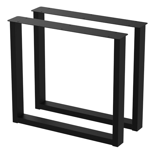 2 x Tischbeine aus Metall U-Form | Tischgestell aus 80x40mm Profilen | Tischbeine Schreibtischbank Möbelbeine, Industrie, Loft-Tischgestell (815x720mm Black) von BK Styl