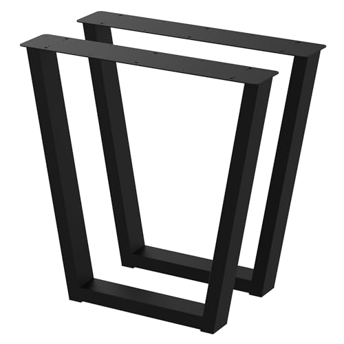 2 x Tischbeine aus Metall V2-Form | Tischgestell aus 80x40mm Profilen | Tischbeine Schreibtischbank Möbelbeine, Industrie, Loft-Tischgestell (715x720mm Black) von BK Styl