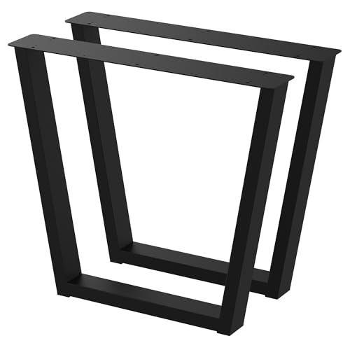 2 x Tischbeine aus Metall V2-Form | Tischgestell aus 80x40mm Profilen | Tischbeine Schreibtischbank Möbelbeine, Industrie, Loft-Tischgestell (815x720mm Black) von BK Styl