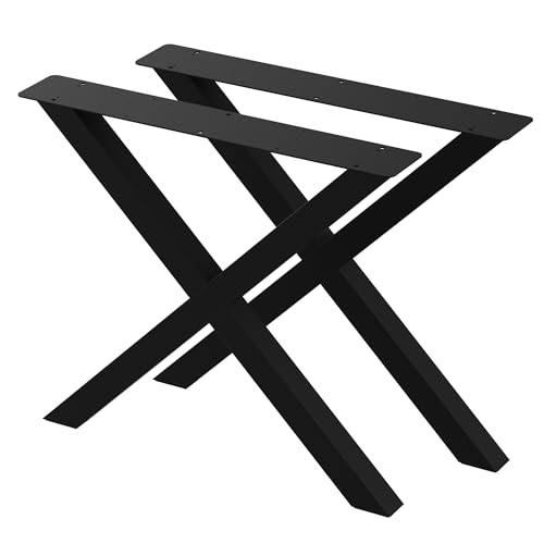 2 x Tischbeine aus Metall X-Form | Tischgestell aus 60x60mm Profilen | Tischbeine Schreibtischbank Möbelbeine, Industrie, Loft-Tischgestell (815x720mm Black) von BK Styl