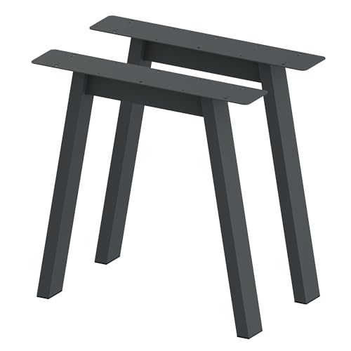 BK Styl 2 x Tischbeine aus Metall A-Form | Tischgestell aus 80x40mm Profilen | Tischbeine Schreibtischbank Möbelbeine, Industrie, Loft-Tischgestell (715x720mm Anthracit) von BK Styl