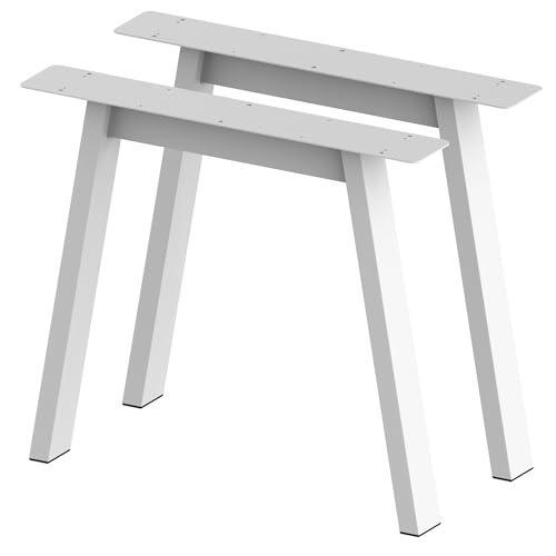 BK Styl 2 x Tischbeine aus Metall A-Form | Tischgestell aus 80x40mm Profilen | Tischbeine Schreibtischbank Möbelbeine, Industrie, Loft-Tischgestell (815x720mm White) von BK Styl