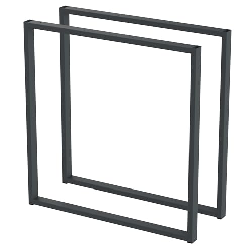 BK Styl 2 x Tischbeine aus Metall U-Form | Tischgestell aus 40x20mm Profilen | Tischbeine Schreibtischbank Möbelbeine, Industrie, Loft-Tischgestell (700x720mm Anthracit) von BK Styl