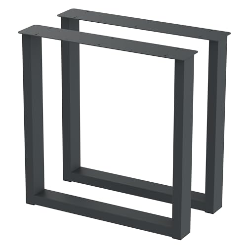 BK Styl 2 x Tischbeine aus Metall U-Form | Tischgestell aus 80x40mm Profilen | Tischbeine Schreibtischbank Möbelbeine, Industrie, Loft-Tischgestell (715x720mm Anthracit) von BK Styl