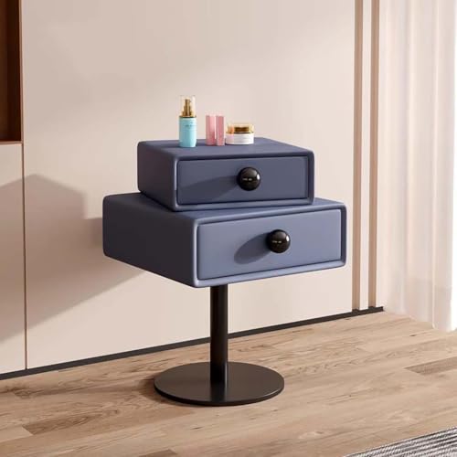 BK&MF Einfacher moderner drehbarer Nachttisch aus Holz, kreativer Leder-Nachttisch, Beistelltisch, einfache Montage für Schlafzimmer, Wohnzimmer, L, 45 x 40 x 60 cm BK&MF Einfacher moderner drehbarer Nachttisch aus Holz, kreativer Leder-Nachttisch, Beistelltisch, einfache Montage für Schlafzimmer, Wohnzimmer, L, 45 x 40 x 60 cm von BK&MF