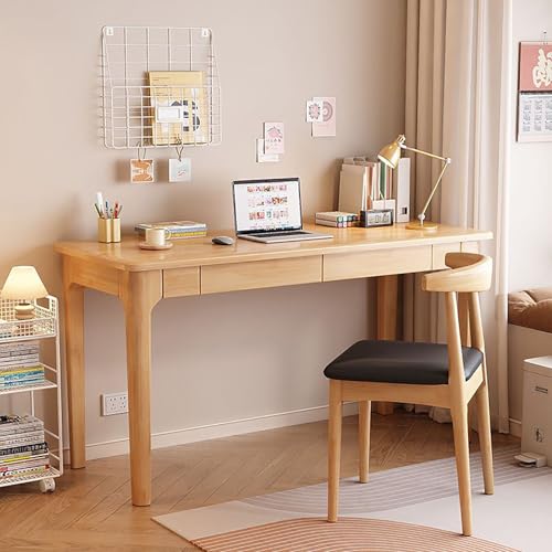 BK&MF Moderne einfache Holz Computer Schreibtisch mit Schublade,Kleiner Schreibtisch für kleine Räume Stabiler Arbeitsstudienstisch Platzeinsparung,B,100x55x75cm(39x22x30inch) von BK&MF