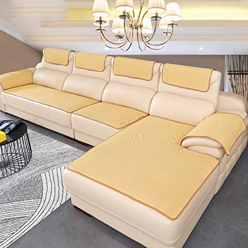 BK&MF Sofa Abdeckung Für Ledercouch, Super rutschfeste Sofa Dämpfung Couch überwurf Für Haustiere, Sofa Möbel Protector Separat Erhältlich-Creme Farben 50x150cm(20x59inch) von BK&MF