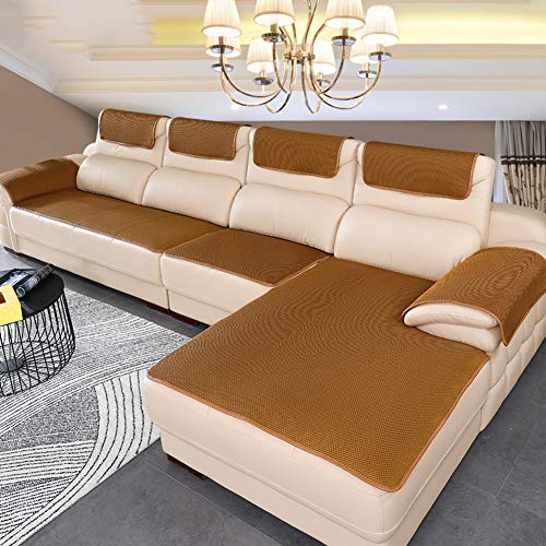 BK&MF Sofa Abdeckung Für Ledercouch, Super rutschfeste Sofa Dämpfung Couch überwurf Für Haustiere, Sofa Möbel Protector Separat Erhältlich-Kaffee Farbe 30x60cm(12x24inch) 2pcs von BK&MF