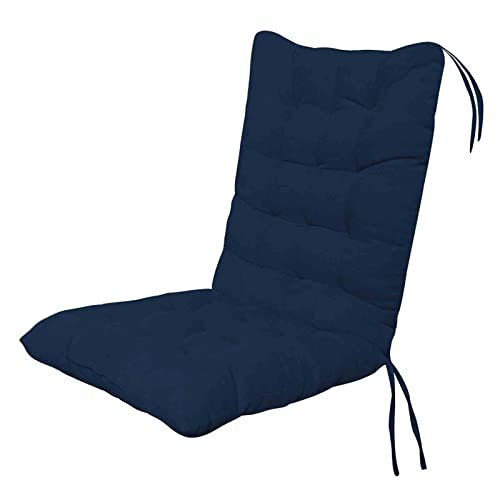 BK&MF Terrassen-Chaiselongue-Kissen, Outdoor-Schaukel-Ersatzkissen, Schaukel-Sitzkissen, wasserdichtes Bankkissen mit Rückenlehne für Terrassen-Gartenmöbel,Marine,45x100cm(18x39inch) von BK&MF