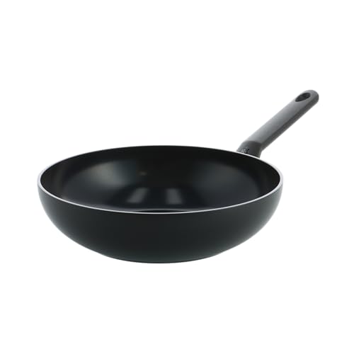 Blue Label Induction Antihaft-Keramik-Wok, Ø 28 cm/3,7 l, PFAS-frei, Induktionsgeeignet, Ofenfest bis 160 °C, Spülmaschinenfest, Schnelles Aufheizen, Kühle Griffe, Schwarz von BK
