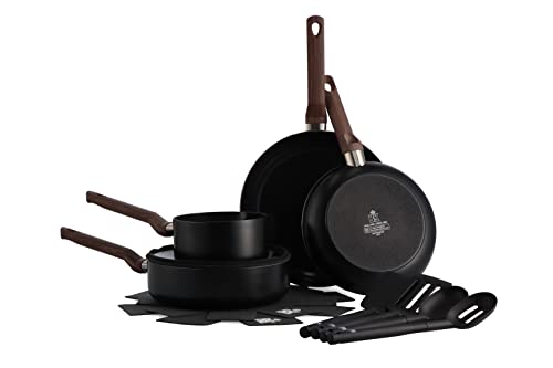 BK Simply Ceramic 11-teiliges Kochgeschirr-Set mit Antihaftbeschichtung, Schwarz von BK