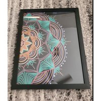 Handgemachtes Gerahmtes Metallic-Mendala-Gemälde 9 "x 12" von BKColorfulCanvas