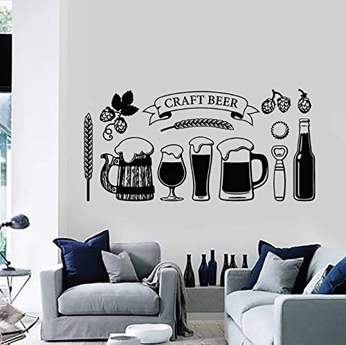 Craft Beer Wandtattoo Glas Tasse Alkoholische Getränke Bar Pub Innendekoration Vinyl Fenster Aufkleber Gerste Bier Kunst Wanddekoration 42X85 Cm von BKDPW