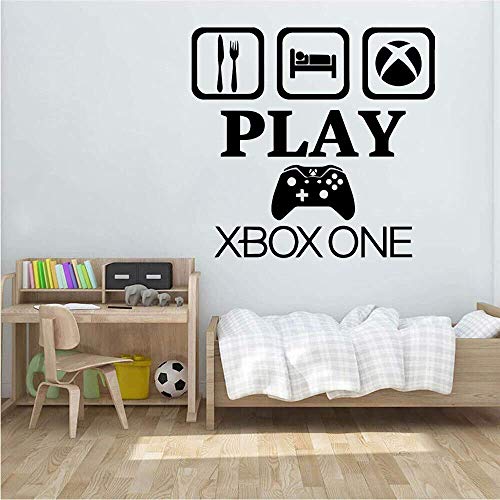 Gamer Xbox Wandtattoo Eat Sleep Game Controller Videospiel Wandtattoo Angepasst Für Kinder Schlafzimmer Vinyl Wandkunst Aufkleber 57X60Cm von BKDPW