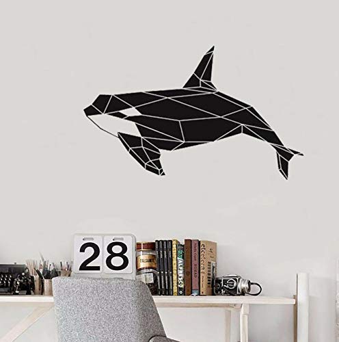 Geometrische Orca Orca Wandtattoo Meerestier Vinyl Aufkleber Büro Klassenzimmer Kinderzimmer Badezimmer Wohnkultur 42X68 Cm von BKDPW