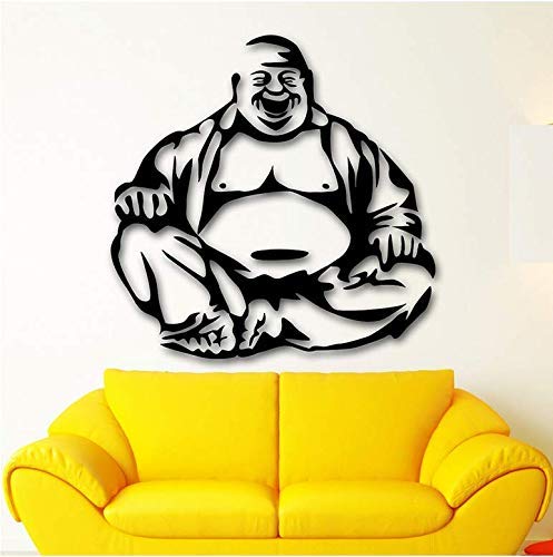 Lachender Buddha Wandtattoo Buddhismus Religiöse Meditation Wandaufkleber Schlafzimmer Wohnkultur Wohnaccessoires Zubehör 56X56Cm von BKDPW