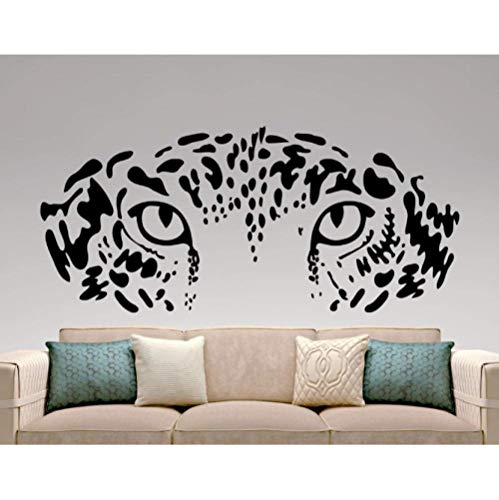 Leopard Head Wandaufkleber Leopard Eye Face Wandtattoo Kunst Wohnzimmer Home Decoration Wandbild Schlafzimmer Dekoration Vinyl Aufkleber 25X57Cm von BKDPW