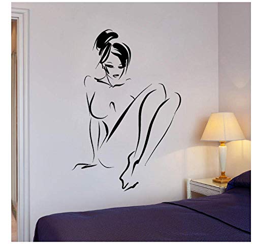 Skizze Wandaufkleber Schlafzimmer Erwachsenen Dekorative Wandbild Vinyl Wandtattoo Mädchen Kunst Aufkleber Wasserdicht 57X84Cm von BKDPW
