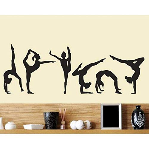 Tanzmädchen Gymnastik Wandaufkleber Sport Vinyl Kunst Wandbild Aufkleber Für Hauptdekoration Tapete 58X20Cm von BKDPW