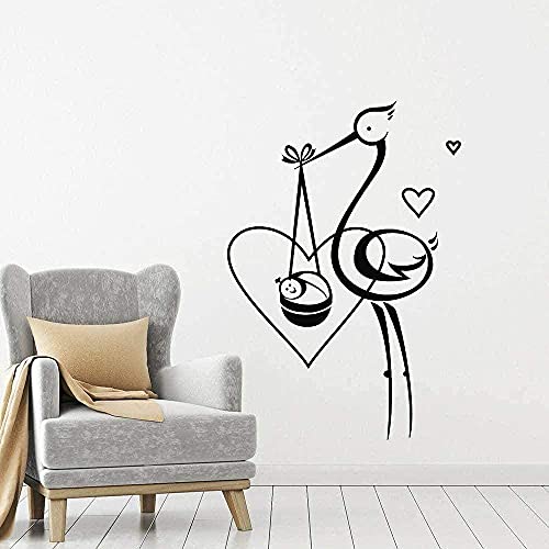 Vogel Storch Baby Liebe Wandaufkleber Vinyl Wandtattoo Wohnkultur Wohnzimmer Schlafzimmer Dekoration Geschenk 42X63Cm von BKDPW