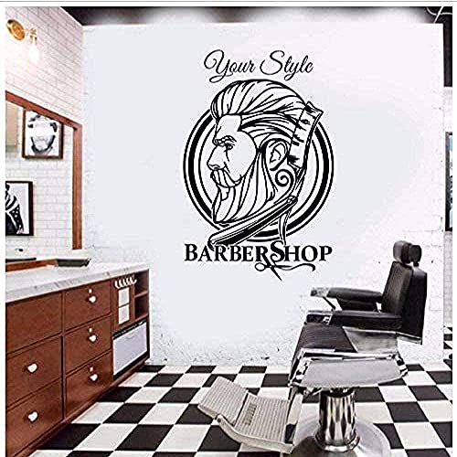 Wandaufkleber Barbershop Fashion Weihnachten Vinyl Wohnzimmer Schlafzimmer Home Fenster Badezimmer Büro Shop Dekoration 57X87Cm von BKDPW