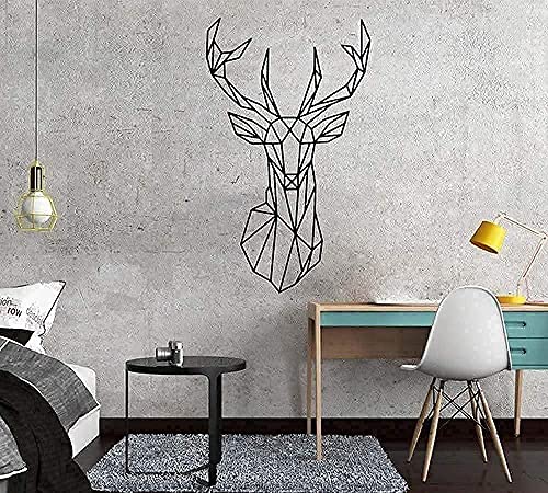 Wandaufkleber Dekoration Tapete Nordic Geometrische Hirsche Wandtattoo Kinderzimmer Wand Kreative Abziehbilder Wandbild Wandaufkleber-50X82Cm von BKDPW