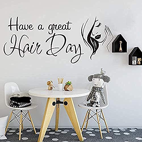 Wandaufkleber Haben Einen Großen Tag Barbershop Friseursalon Wandtattoo Frisur Friseur Retusche Mode Frisur Vinyl Art Deco 56X24Cm von BKDPW