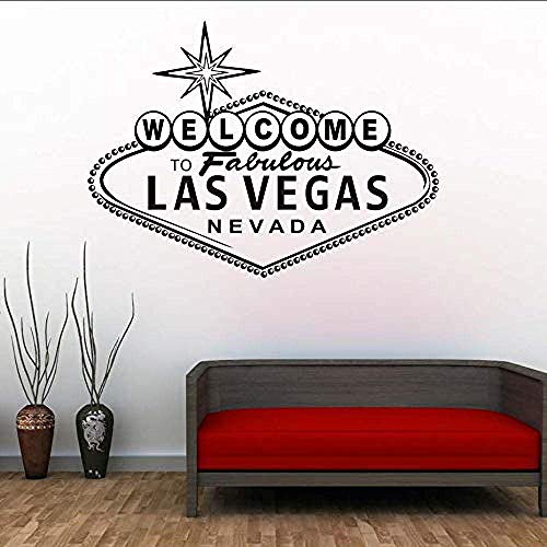 Willkommen Zu Den Fabelhaften Wandaufklebern Las Vegas Nordic Style Modern Vinyl Art Dekoratives Vinyl Für Wohnzimmer79X59Cm von BKDPW