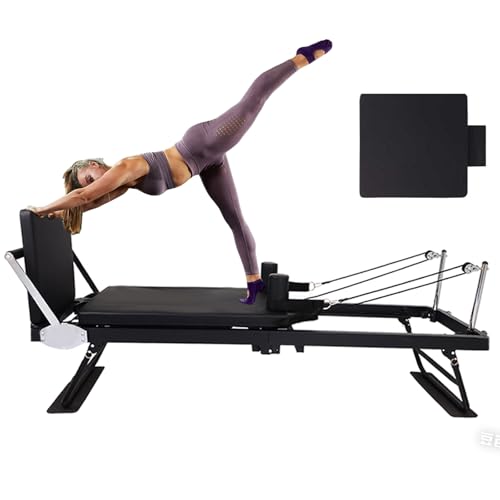 BKDWSK B-7 Pilates Reformer Maschine, Faltbare Pilates Reformer mit Sprungbrett für Das Training zu Hause, Pilates TrainingsgeräTe für Krafttraining, Tragkraft 120kg,A von BKDWSK
