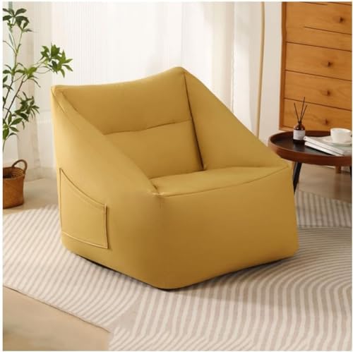 BKEKM Tragbarer Sitzsack-Stuhl, Leder-Lazy-Sofa-Stuhl mit Füllung, Boden-Sofa-Stuhl mit Tasche, Sitzsack-Liege-Armlehnen, Lazy-Sofa von BKEKM