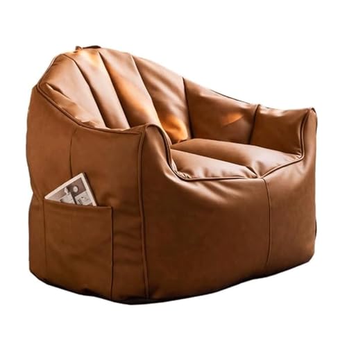 Mode Sitzsack Stuhl Leder Lazy Sofa Stuhl mit Füllung Boden Sofa Stuhl 37,8 x 33,1 x 25,2 Zoll Lounge Lazy Sitzsack Stuhl von BKEKM