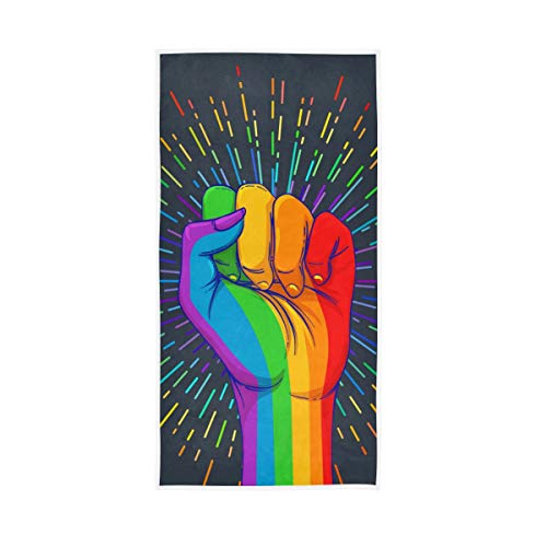 BKEOY Badetuch Gay Pride Rainbow Fist Muster Handtuch Strandtücher von BKEOY