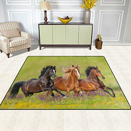 BKEOY Teppich mit Pferdemotiv, extra groß, 160 x 122 cm bis 203 x 147 cm von BKEOY