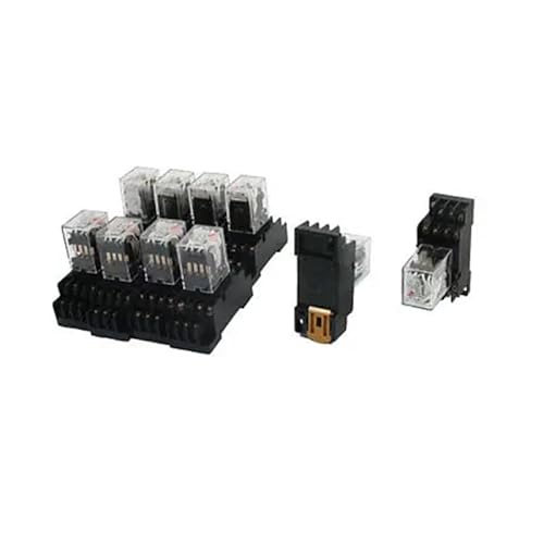 10 Pcs AC 24V Coil 4PDT 35mm DIN Rail Mounting Power Relay HH54PL von BKGWCSOR