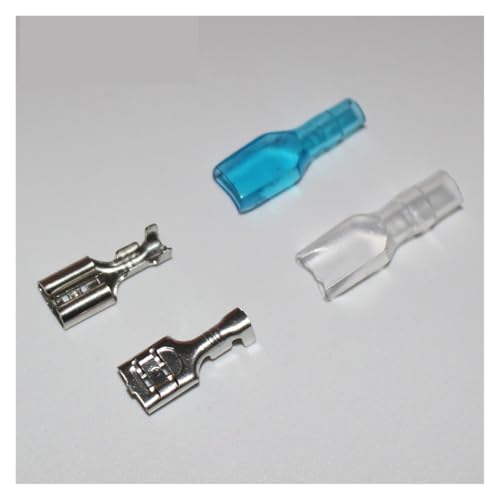 100sets 6.3 mm Spade Crimp Terminal Male Female Cold Pressed Terminals with White Blue Sheath 100sets 6.3 mm Spade Crimp Terminal Male Female Cold Pressed Terminals with White Blue Sheath von BKGWCSOR