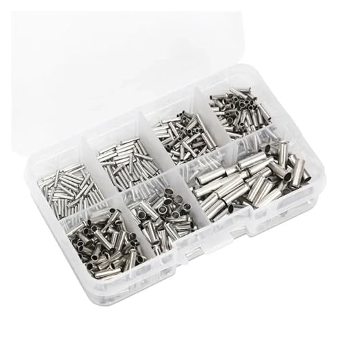 600Pcs Tin-coated Copper Uninsulated Crimp Terminal 0.5mm2-6.0mm2 22-10 AWG Ferrules Electrical Wire Cable Connector von BKGWCSOR
