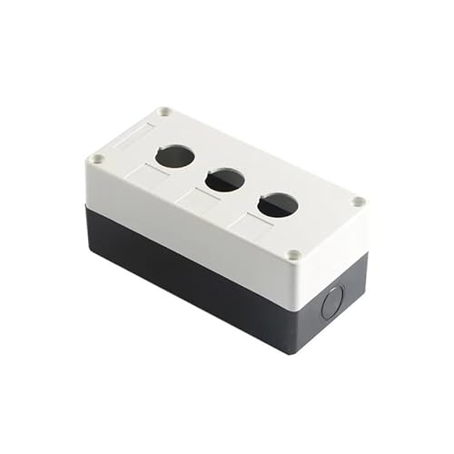 BKGWCSOR 3P Three Holes Push Button Control Switch Box 22mm Diameter Electrical Accessory White Gray Black von BKGWCSOR