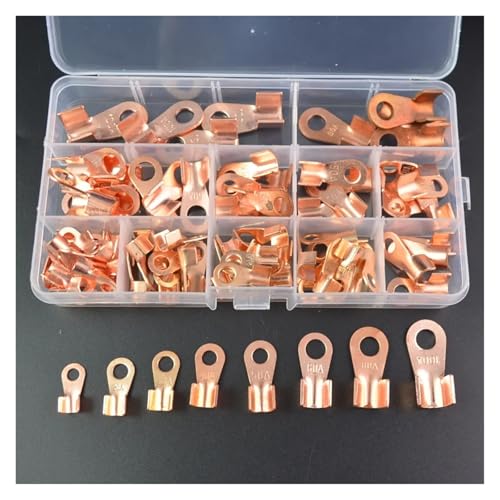 BKGWCSOR 90pcs Copper Battery Cable Connector Terminal Open Lugs Wire Terminals OT 10A-100A von BKGWCSOR