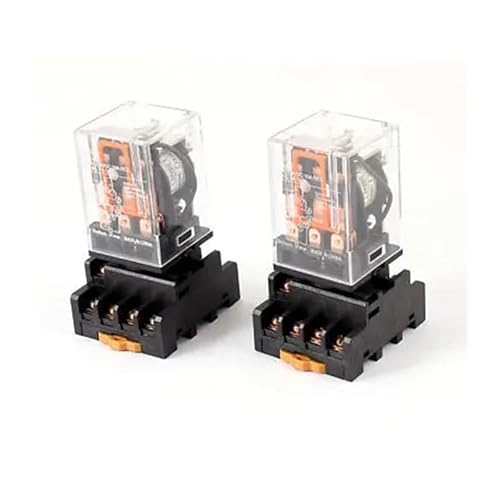 DC 24V Coil 3PDT 11-Pin Power Relay 2 Pcs + 35mm DIN Rail Socket von BKGWCSOR