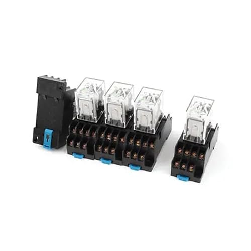 HH54PL DC 24V Coil 4PDT 14Pin 35mm DIN Rail Electromagnetic Power Relay 5 Pieces von BKGWCSOR